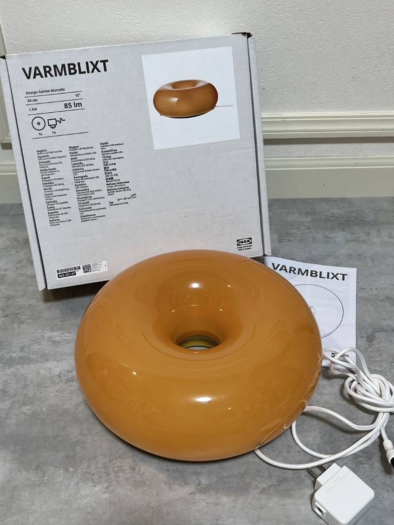 IKEA VARMBLIXT ヴァルムブリクスト ドーナツ型ライト オレンジ 動作確認ok