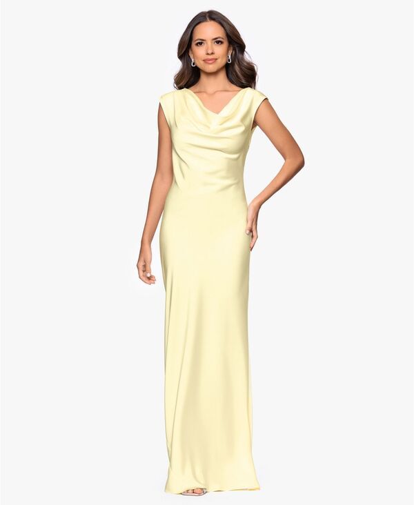 ベッツィアンドアダム レディース トップス ワンピース Betsy Adam Womens Cowl Neck Ball Gown Butter