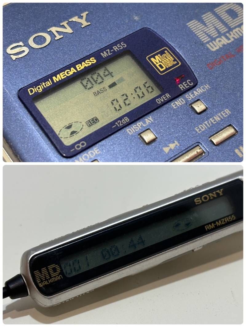 SONY MD WALKMAN MZ-R55 ポータブルMDレコーダー ブルー ACアダプター
