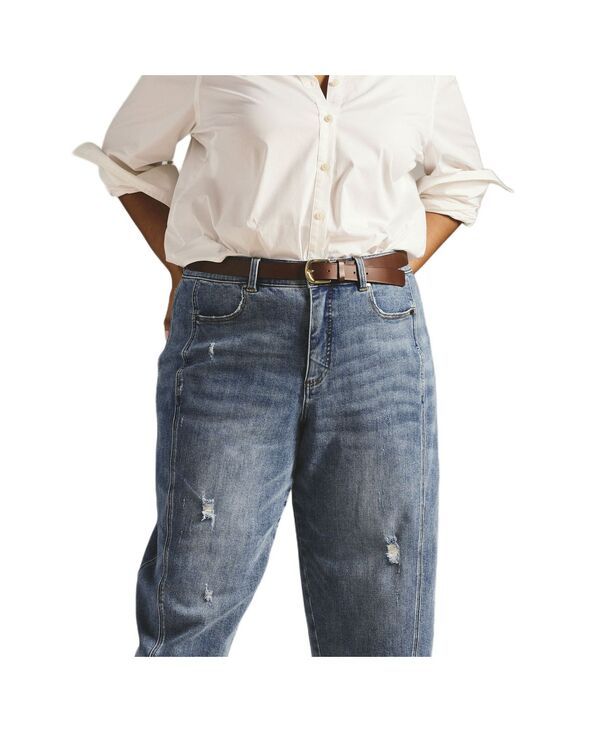 ユニバーサル スタンダード レディース ボトムス デニムパンツ ジーンズ Universal Standard Womens Dakota Twisted Leg Jeans Distressed w
