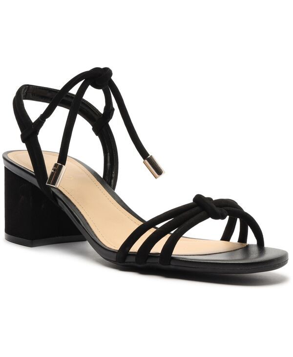 アレッツォ レディース シューズ サンダル ヒール Arezzo Womens Camila Mid Block Heel Sandals Black Nubuck ブラック