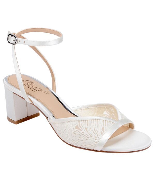 ジュウェルダグレイミシュカ レディース シューズ サンダル Jewel Badgley Mischka Womens Zaira Round Toe Sandals Ivory Satin アイボリー