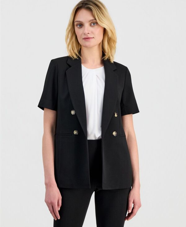 アンクライン レディース アウター ジャケット・ブルゾン プチ 半袖 ブレザー Anne Klein Womens OpenFront ShortSleeve Blazeregular Petite