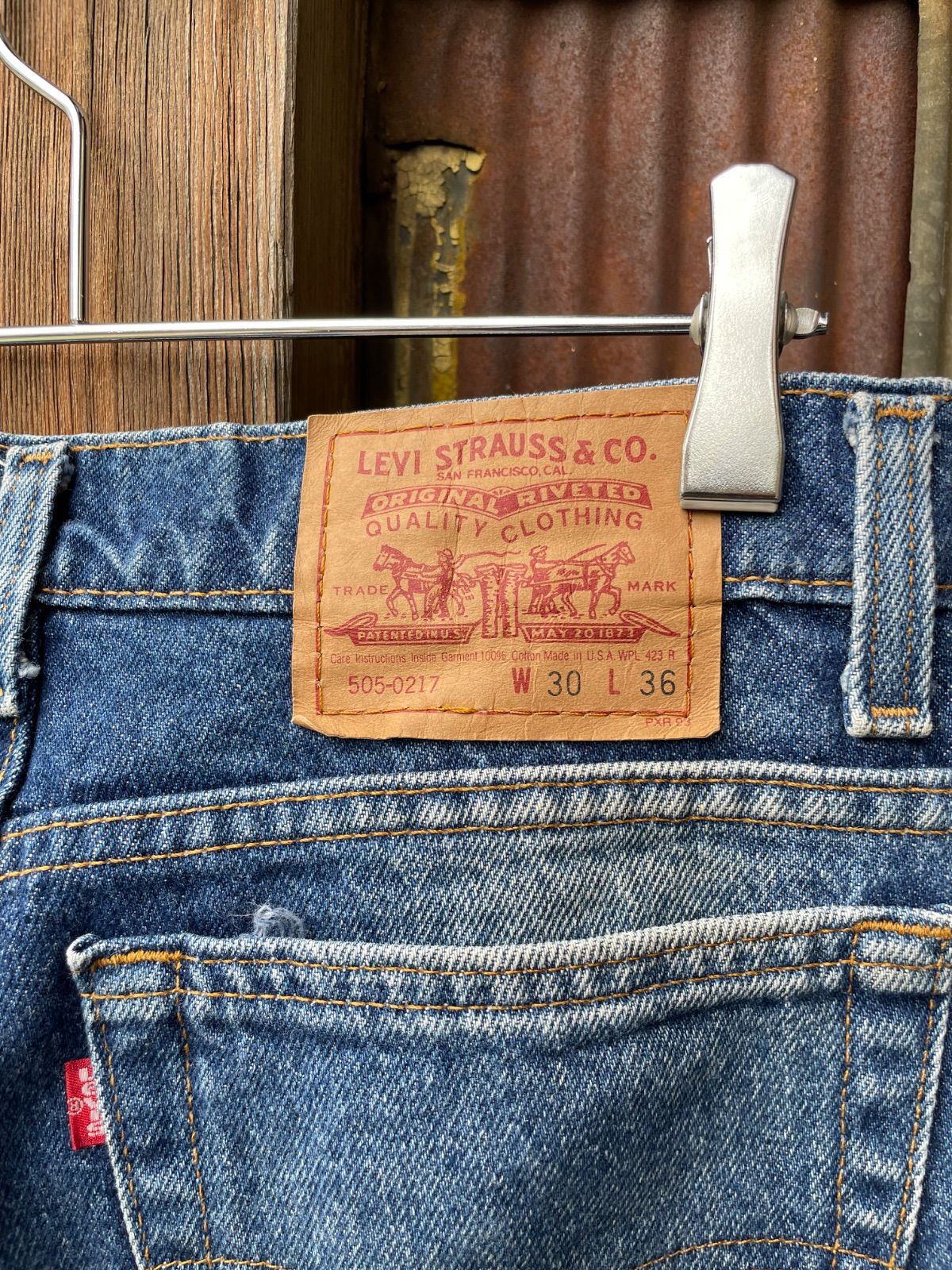 Levi's 505-0217 デニムパンツ(インディゴ・W30 L36・USA製) 7