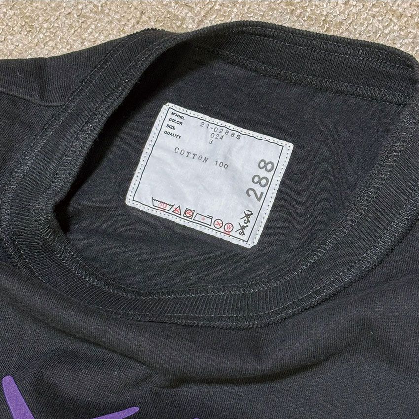 Sacai サカイ × Kaws カウズ センターロゴ Tシャツ 21SS サイズ3 Flock