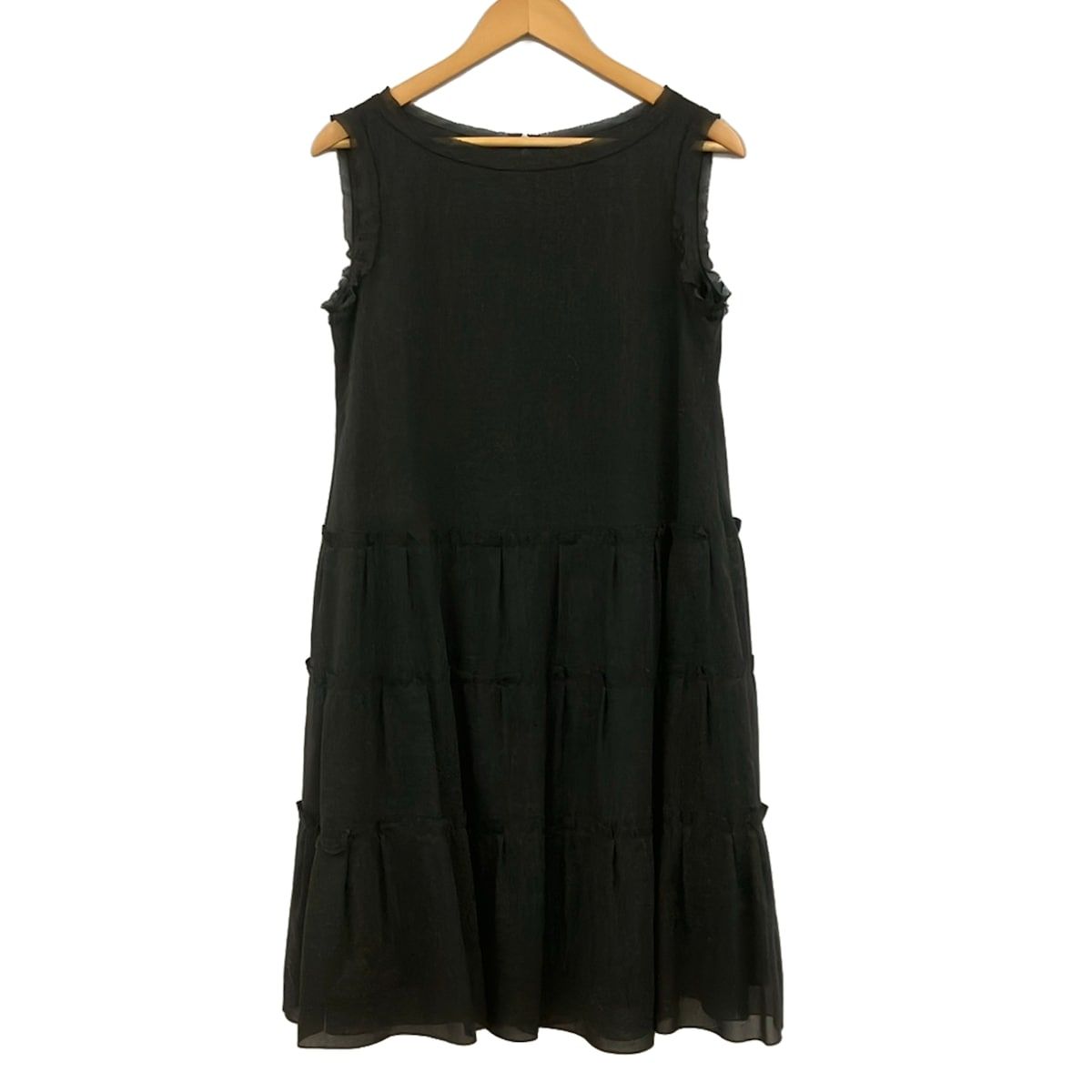 DAISY LIN(デイジーリン) ワンピース サイズ42 L レディース美品 - 06061 ダークグレー ノースリーブ/ひざ丈/ティアード/シアー