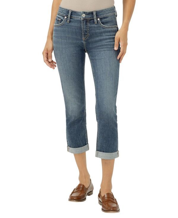 シルバー ジーンズ レディース ボトムス デニムパンツ キャップ Silver Jeans Co Womens Elyse MidRise Luxe Stretch Capri Jeans Bever