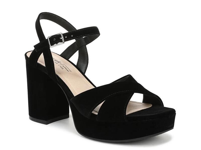ライフストライド レディース シューズ サンダル プラットフォーム LifeStrideAlice Platform Sandal Black Velvet Fabric ブラック