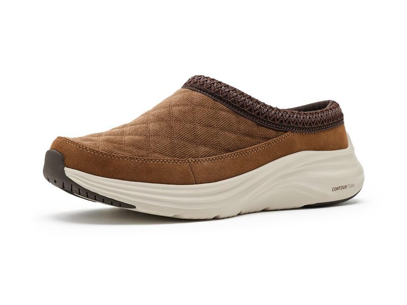 スケッチャーズ メンズ シューズ スニーカー Skechers Contour Foam Cozy Fit Mules Chestnut