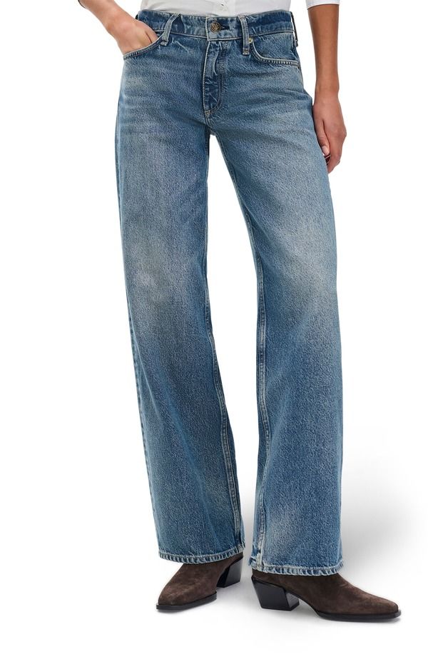 ラグアンドボーン レディース ボトムス デニムパンツ ストレート ローライズ ジーンズ rag bone Saige Low Rise Relaxed Straight Leg Jeans Echo