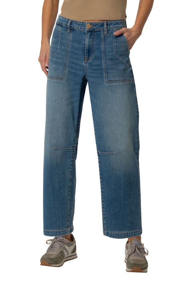 カットフロムザクロス レディース ボトムス カジュアルパンツ ハイウエスト プチ ジーンズ KUT from the Kloth Ashton High Waist Crop Barrel Jeans