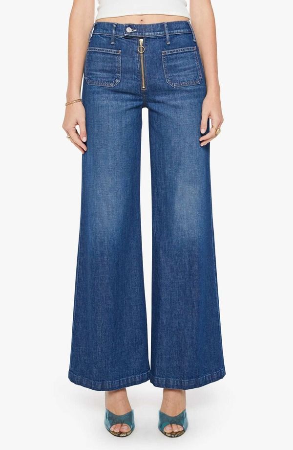 マザー レディース ボトムス デニムパンツ ワイドレッグ ジーンズ MOTHER The Hustleroller Patch Pocket Wide Leg Jeans MADE IN THE SH