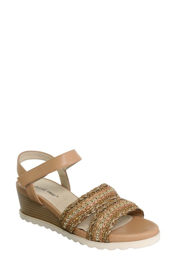 ダイビッドテイト レディース シューズ ヒール プラットフォーム サンダル アンクル David Tate Kind Ankle Straplatform Wedge Sandal Women TAN 29,100円