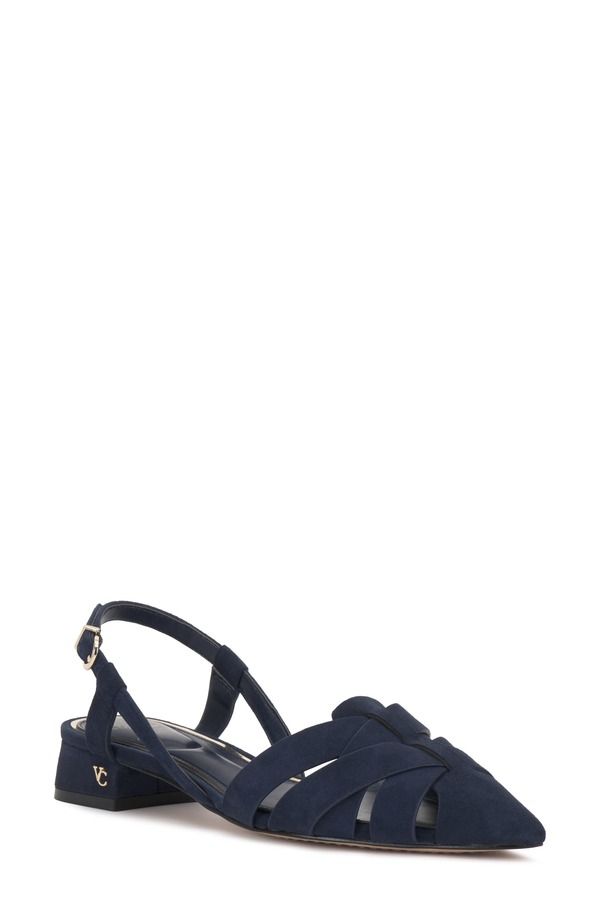 ヴィンスカムート レディース シューズ パンプス Vince Camuto Vinesha Slingback Pointed Toe Pump Women DEEP NAVY ネイビー