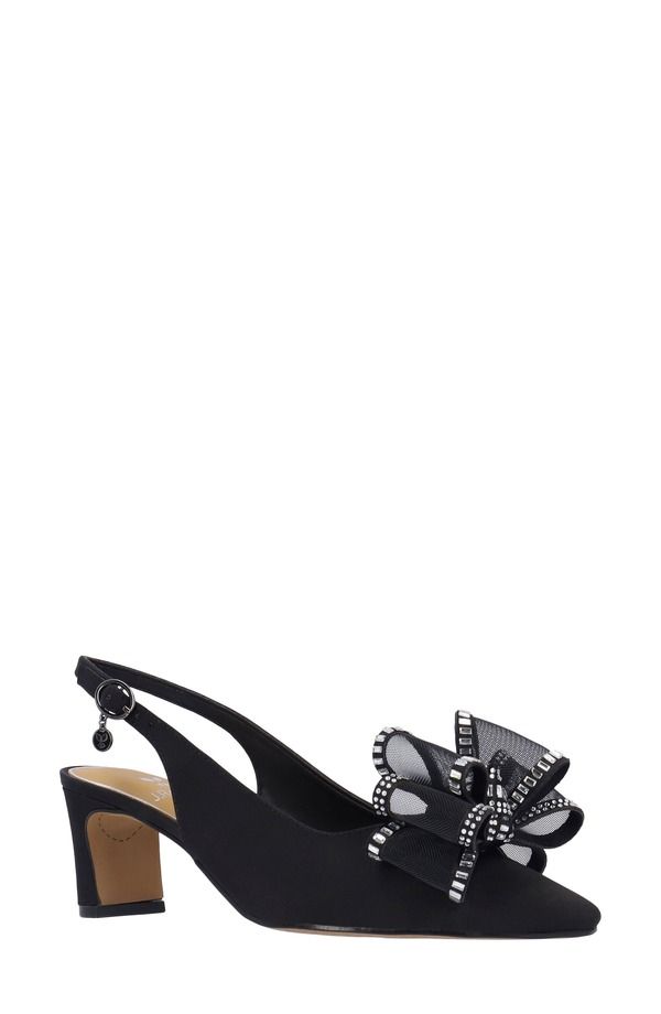 ジェイレニー レディース シューズ ヒール J Rene Kalindra Crystal Bow Embellished Slingback Pump BLACK ブラック