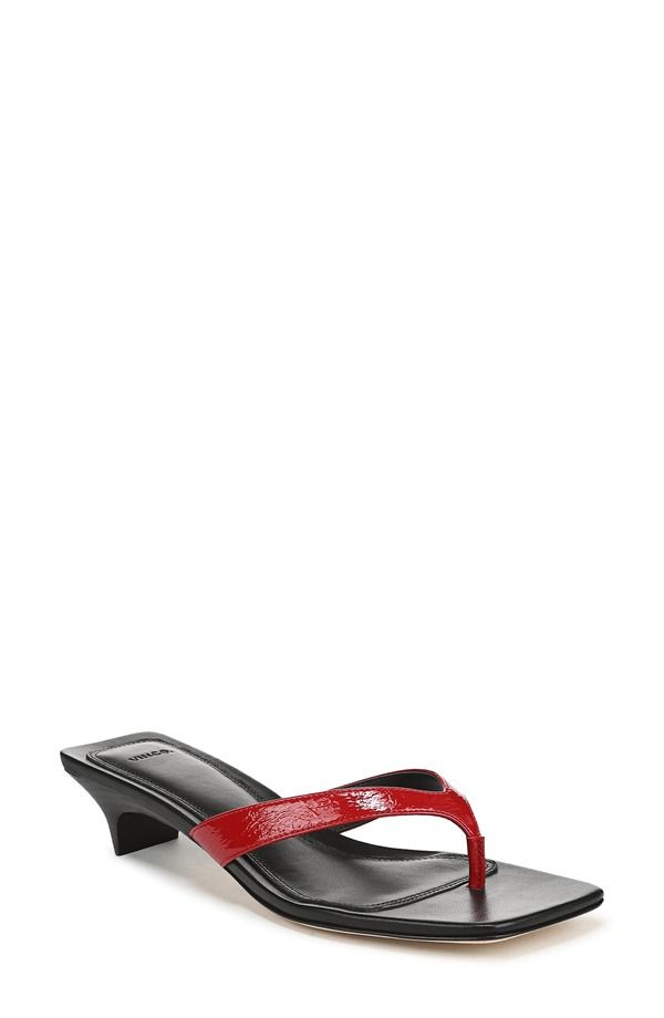 ヴィンス レディース シューズ パンプス サンダル レザー Vince Sanjuan Leather Thong Sandal Women CRIMSON RED レッド