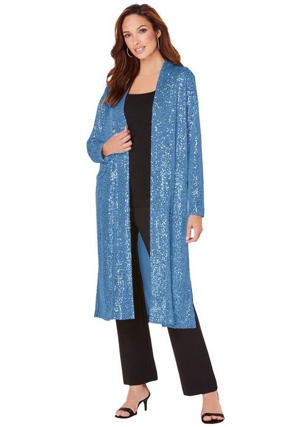 ロアマンズ レディース アウター ジャケット・ブルゾン プラスサイズ スパンコール Roamans Plusize Sequin Duster Plus Regular DUSTY INDIGO イン 41,470円