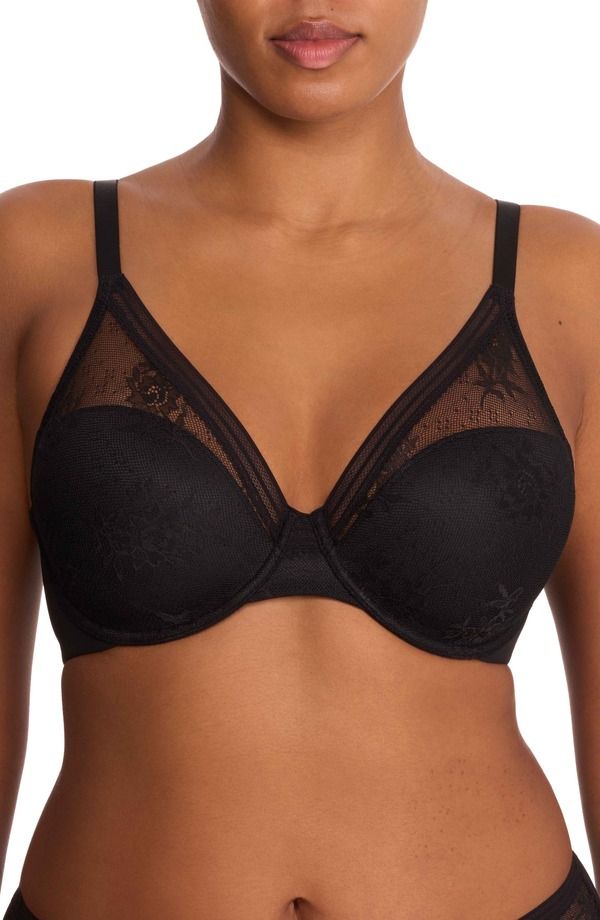 ナトリ レディース トップス Tシャツ レース Natori Love Lace Back Smoothing Plunge TShirt Bra BLACK ブラック