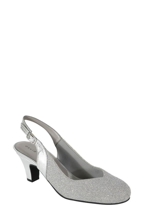 ダイビッドテイト レディース シューズ ヒール David Tate Avenue Slingback Pump SILVER SPARKLE シルバー