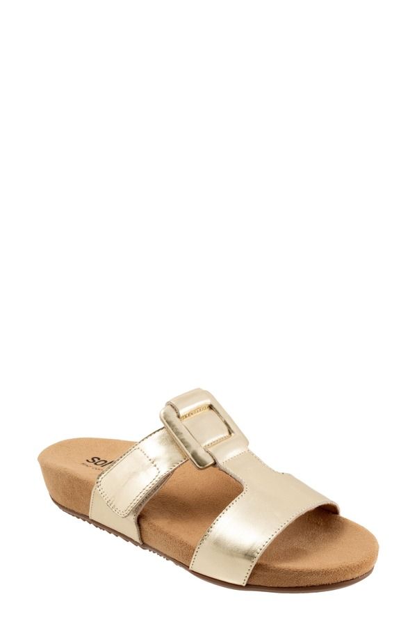 ソフトウォーク レディース シューズ ヒール プラットフォーム サンダル SoftWalk Bexley Platform Slide Sandal Women CHAMPAGNE シャンパン