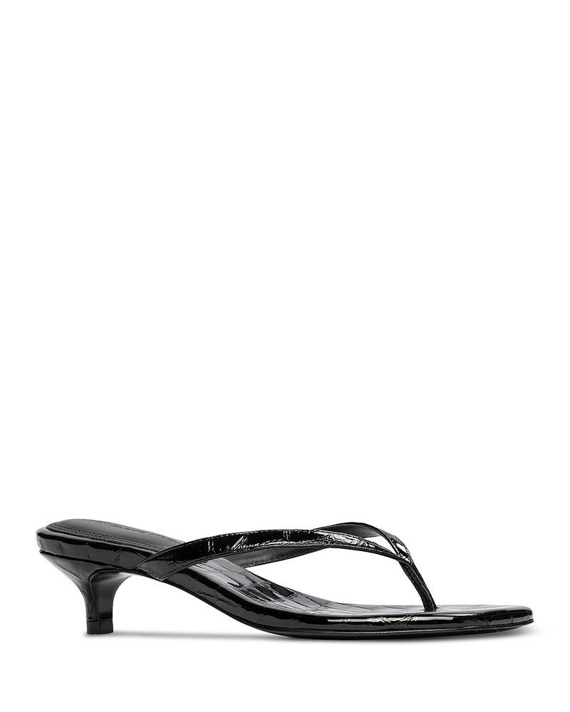 ブラックスエードスタジオ レディース シューズ サンダル Black Suede Studio Womensquare Toe Thong Sandals Black Croc ブラック