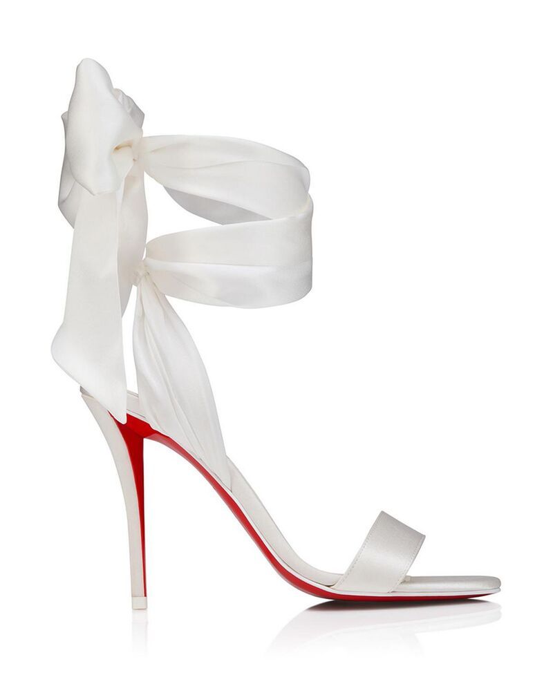 クリスチャン・ルブタン レディース シューズ サンダル Christian Louboutin Womens Miss Z Du Desert 100mm Strappy Sandals Ivory