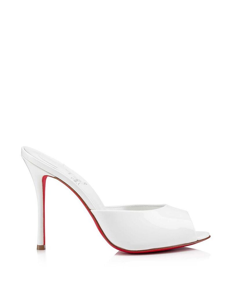 クリスチャン・ルブタン レディース シューズ サンダル Christian Louboutin Womens Me Dolly 100mmules White Patent leather ホワイト