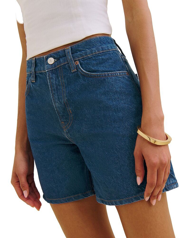 リフォーメーション レディース ボトムス ハーフパンツ・ショーツ ショートパンツ デニム Reformation Ray Mid Rise Denim Shorts Cleary デニム