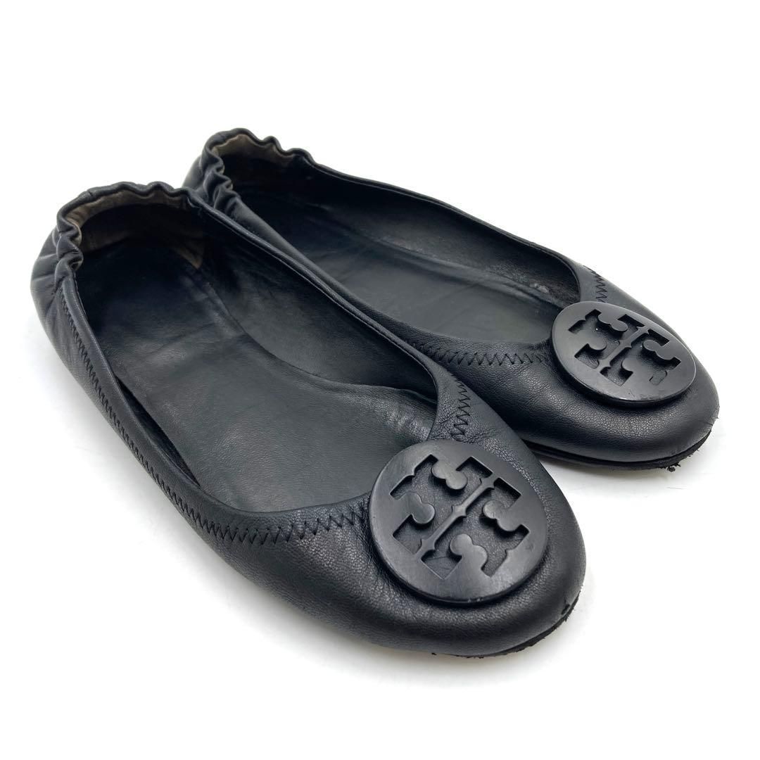 Tory Burchトリーバーチ フラットシューズ 24cm レザー ブラック
