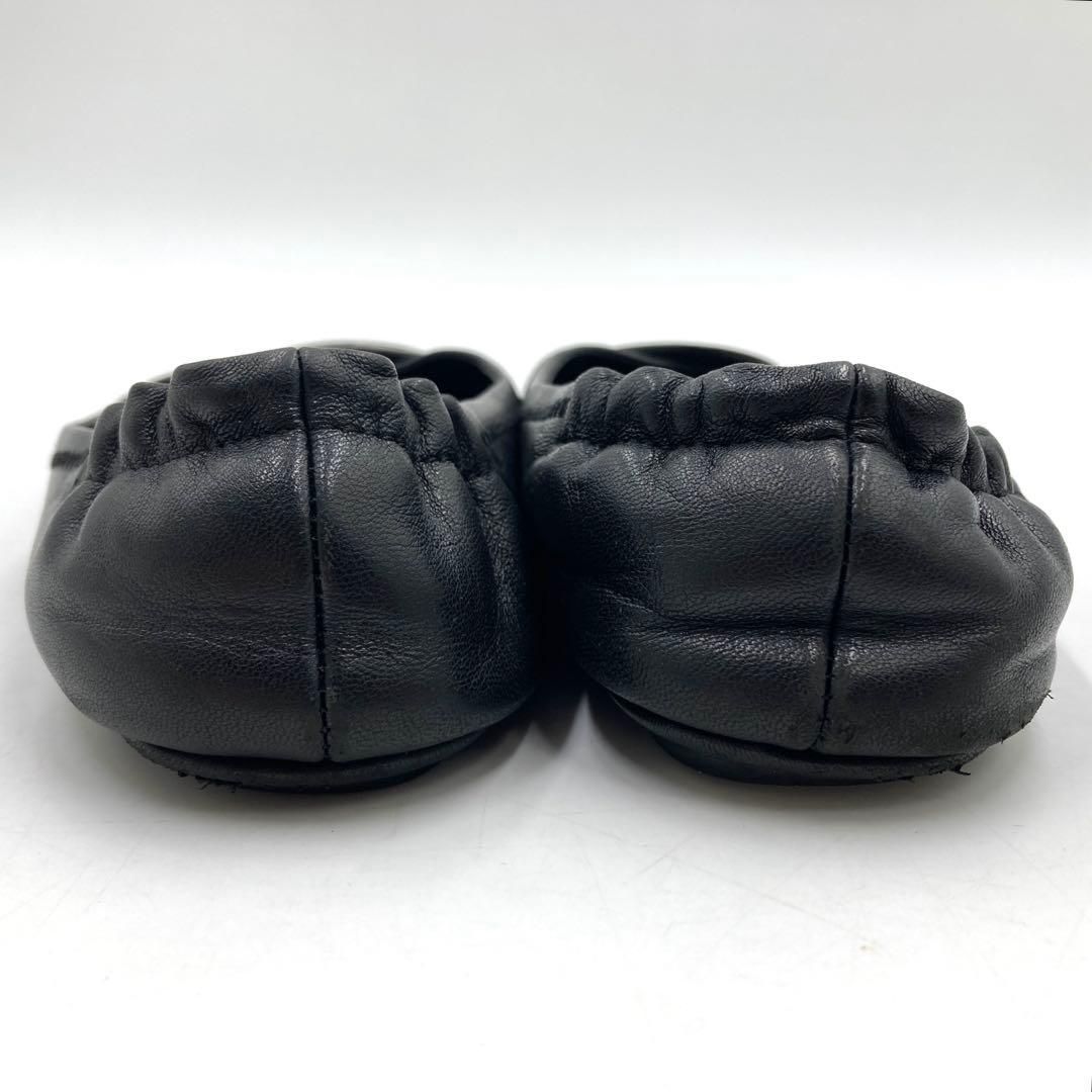 Tory Burchトリーバーチ フラットシューズ 24cm レザー ブラック