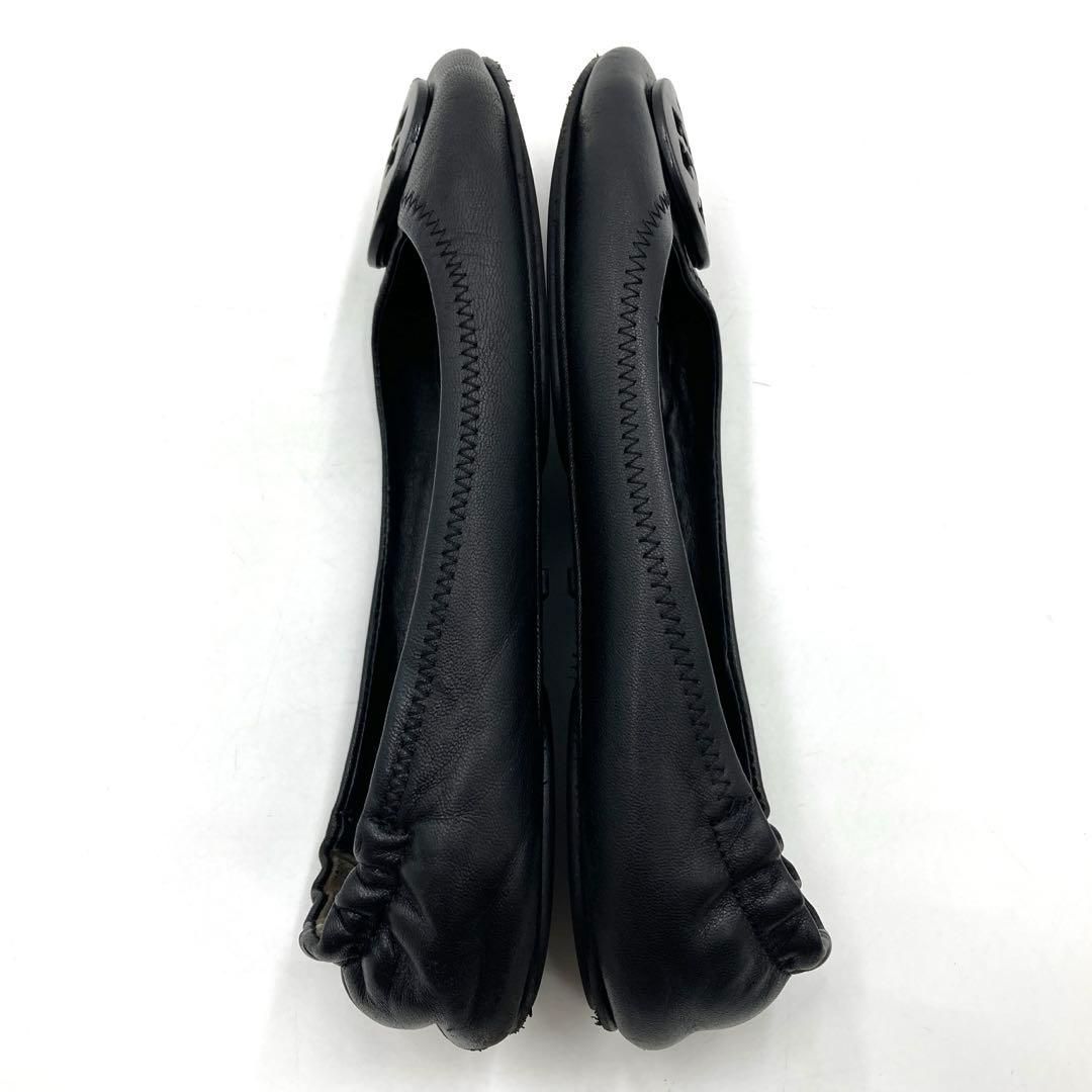 未使用級　トリーバーチ　フラットシューズ 匿名配送　即日発送 Tory Burchトリーバーチ フラットシューズ 24cm レザー ブラック