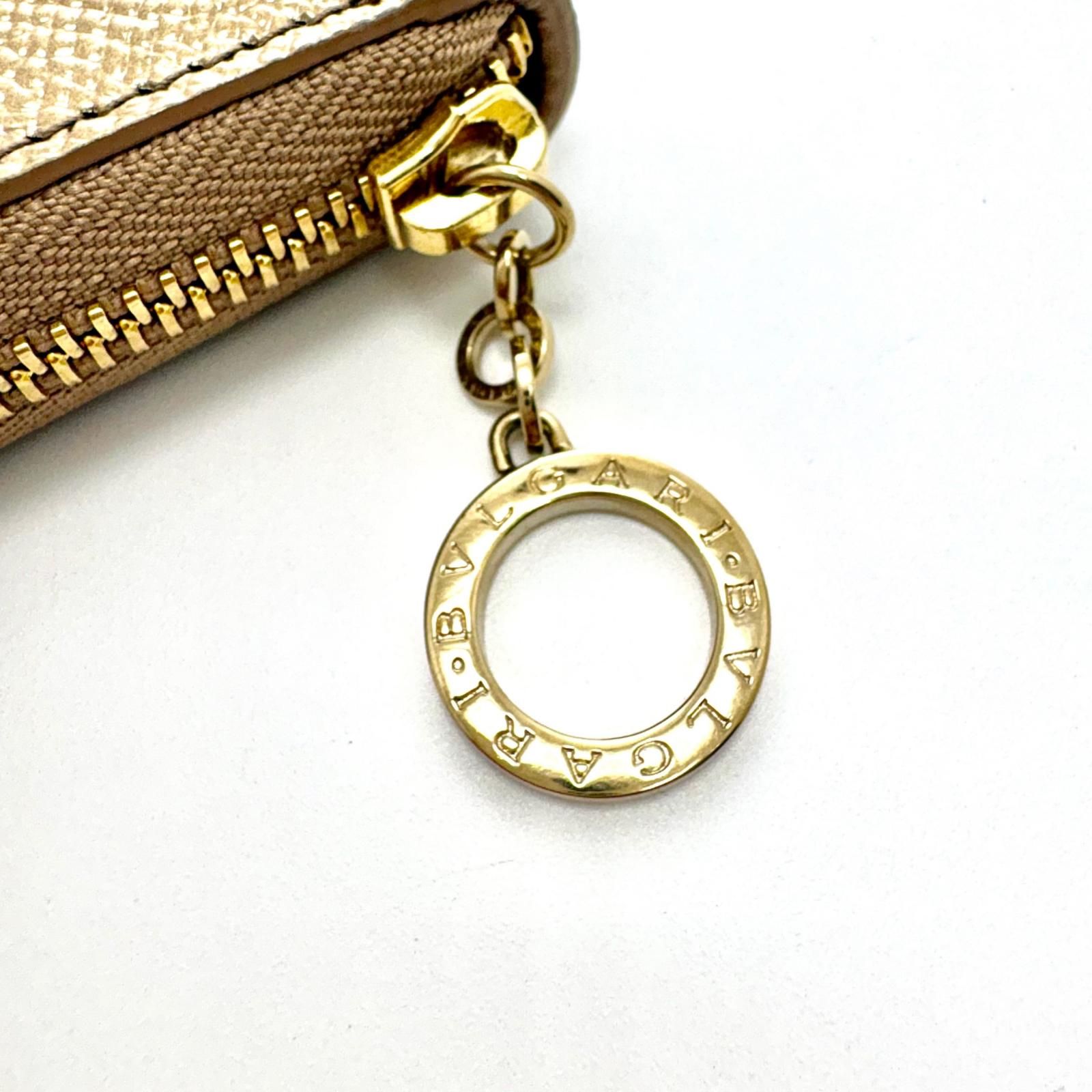 BVLGARI ブルガリ ラウンド長財布 ゴールド レザー 長財布 レザー