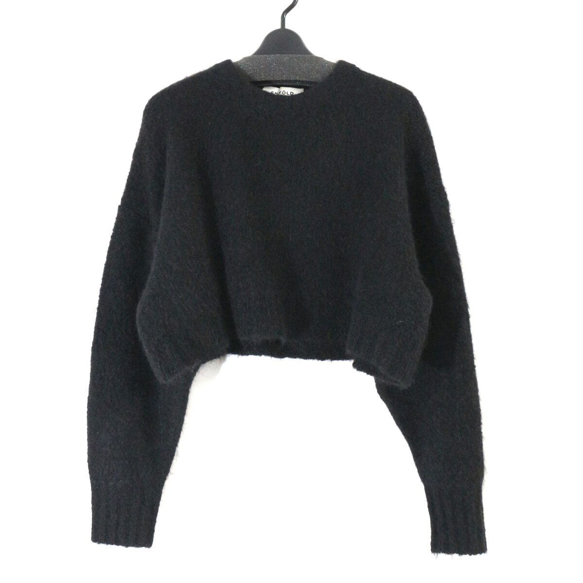 ENFOLD エンフォルド 23AW CROPPED PULLOVER シャギークロップドニットセーター 38 300GA870-1940