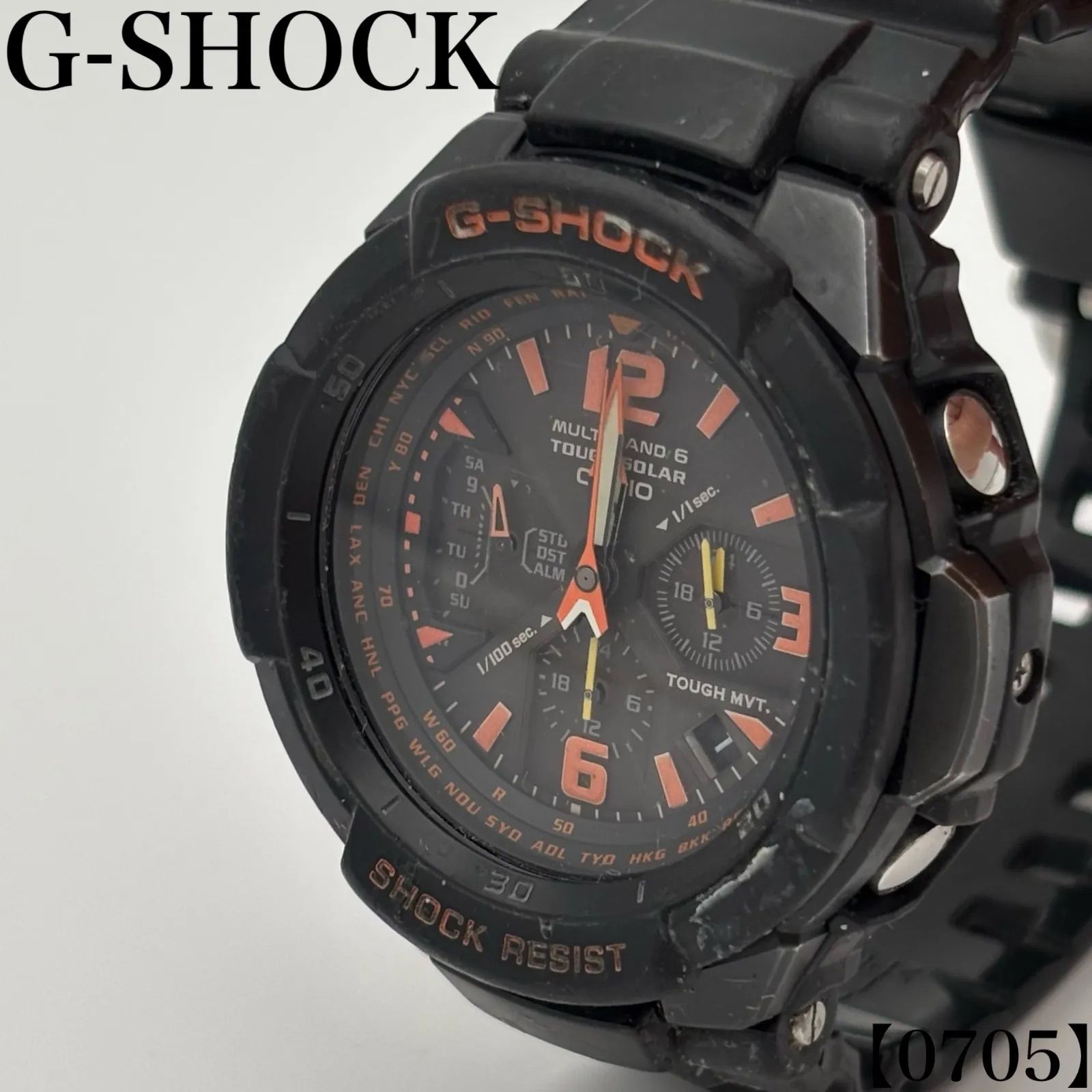 稼働品 Working item カシオ CASIO 腕時計 メンズ Men クォーツ Quartz GW-3000B-1AJF ジーショック G-SHOCK グラビティマスター スカイコックピット パイロット ソーラー電波 黒 0705