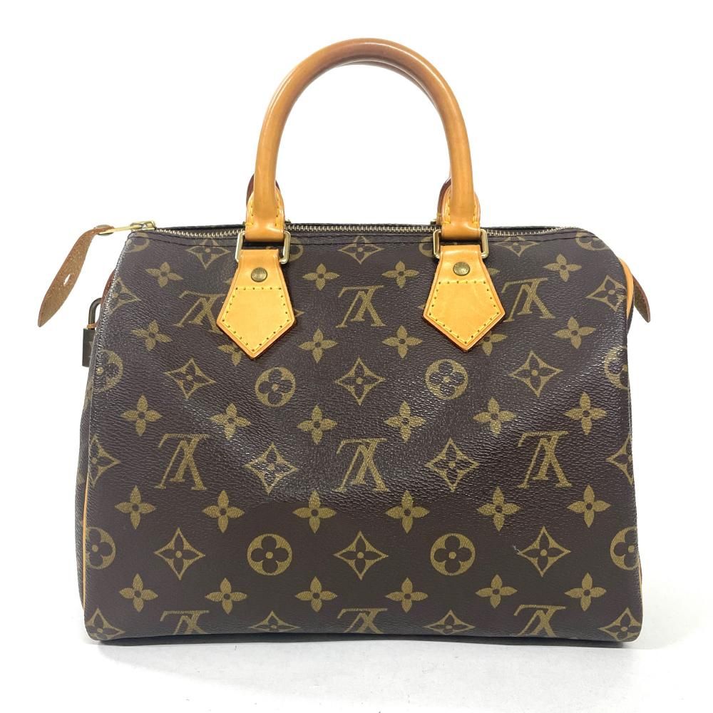 ルイヴィトン LOUIS VUITTON スピーディ 25 ハンドバッグ モノグラム キャンバス M41528 ブラウン ゴールド金具 旧型 鍵欠品【中古】