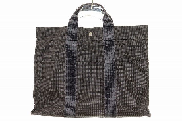 エルメス HERMES エールライン MM トートバッグ キャンバス グレー