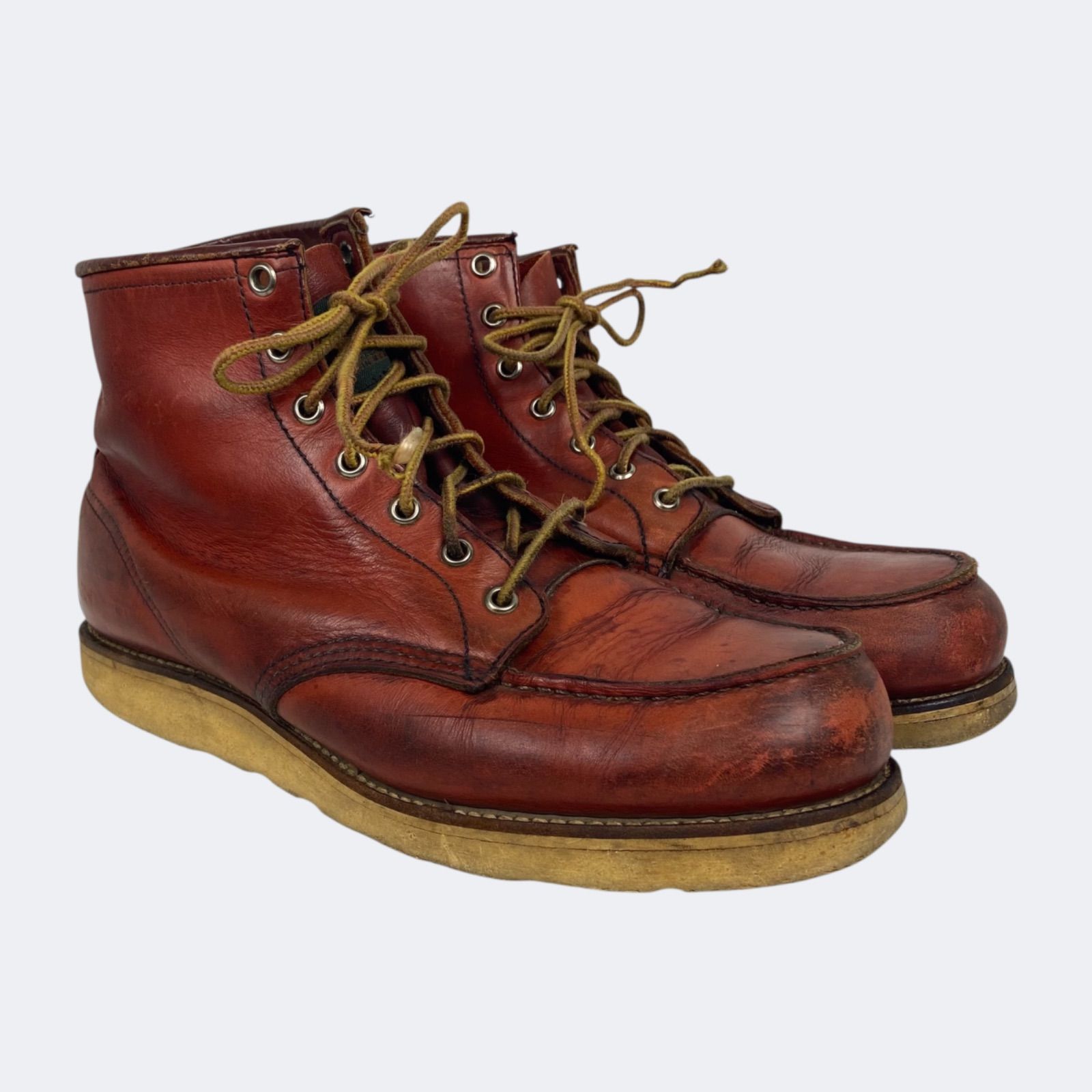 RED WING 半円犬タグ 96年製 9.5E 型番 875（モックトゥ） レッド