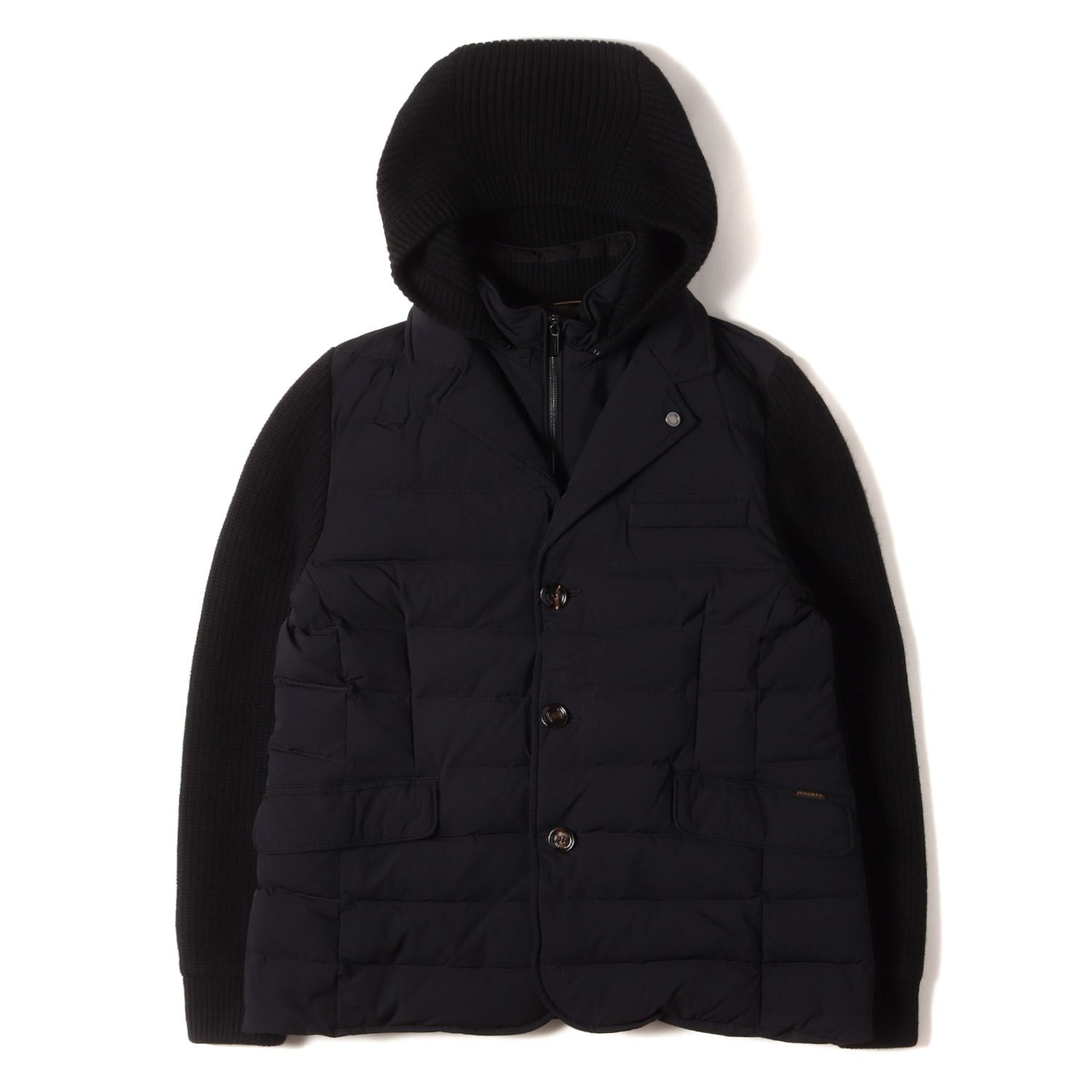 美品】MOORER ムーレー ジャケット ネイビー ブラック 紺黒 サイズ:52