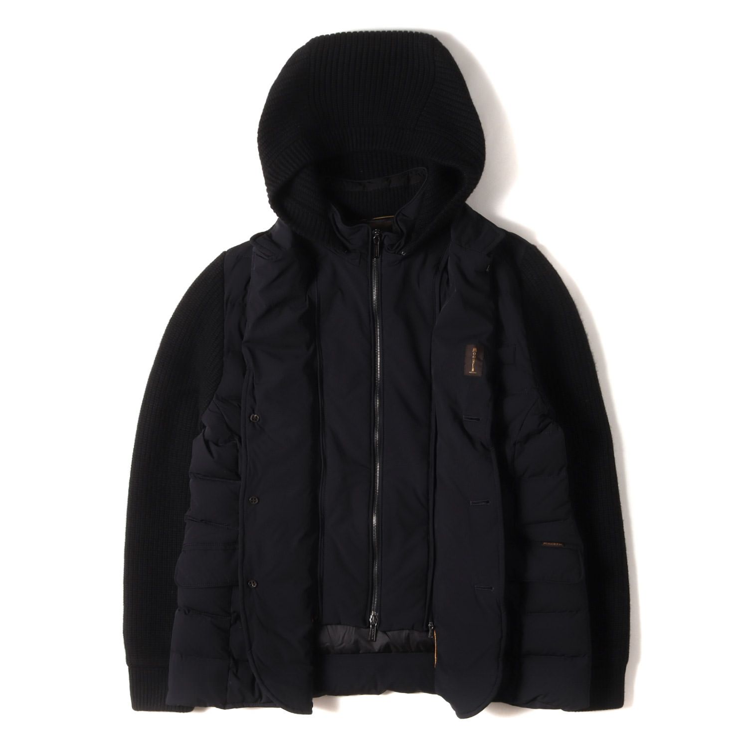 美品】MOORER ムーレー ジャケット ネイビー ブラック 紺黒 サイズ:52