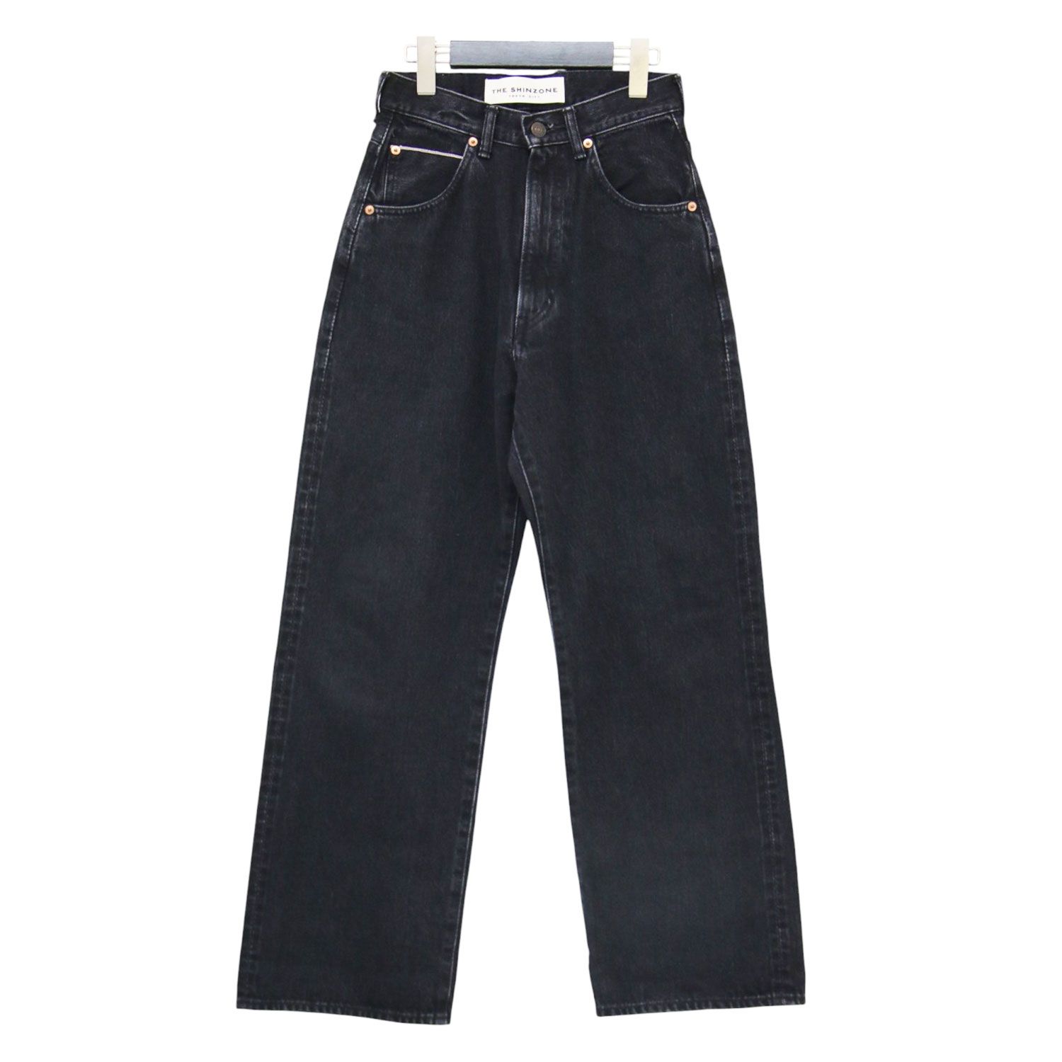 【美品】THE SHINZONE ザシンゾーン × B SHOP 別注 パンツ ブラック 黒 サイズ:32(XS) ハイウエスト デニムパンツ HIGH WAIST DENIM ワイド ストレート 日本製 ボトムス ジーンズ ジーパン【レディース】【中古】 10,190円