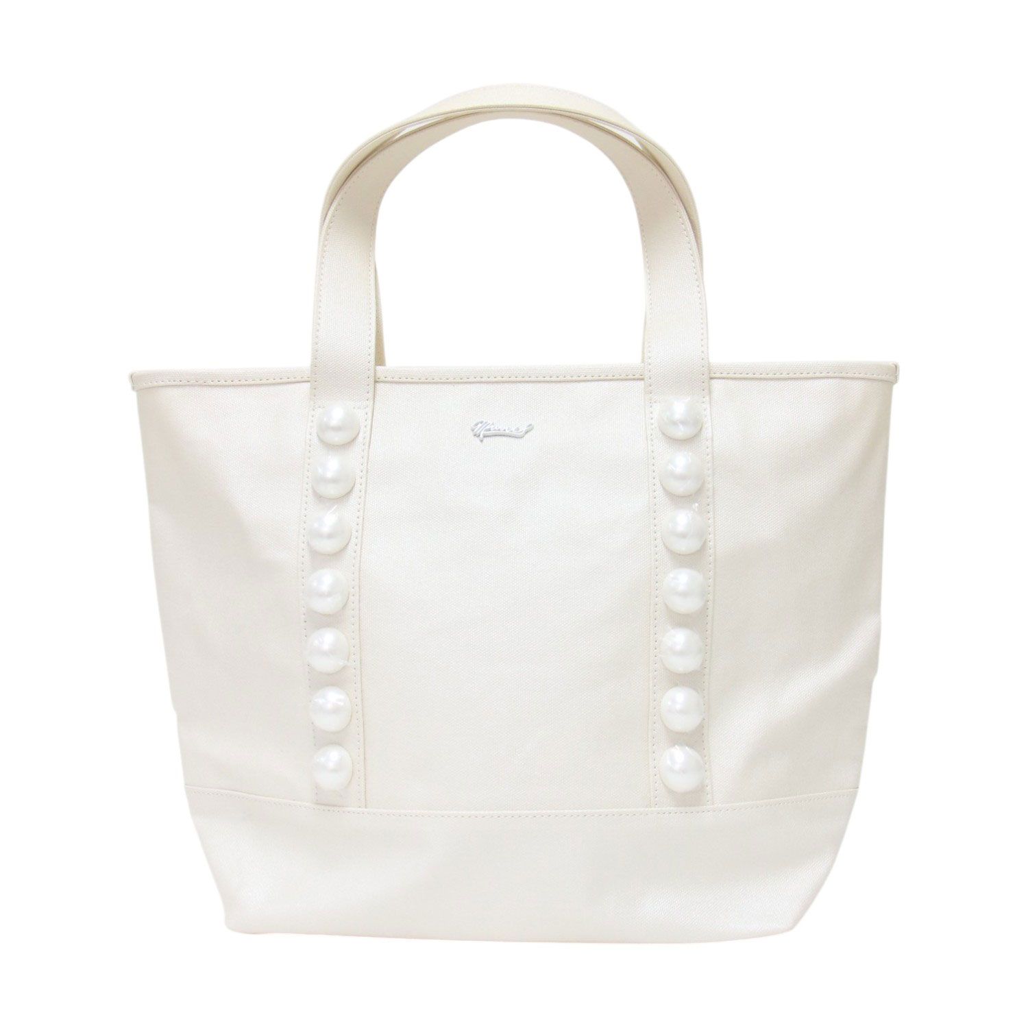 新品】MUVEIL ミュベール バッグ ホワイト 白 パールトートバッグ 