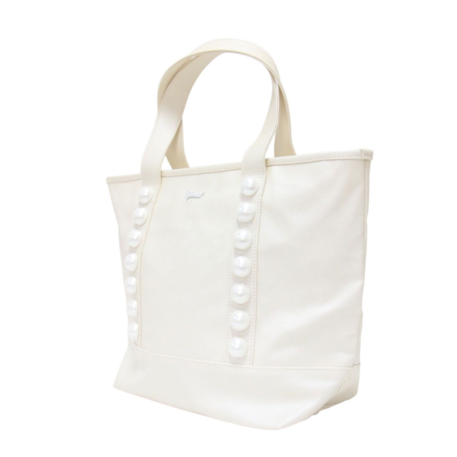 新品】MUVEIL ミュベール バッグ ホワイト 白 パールトートバッグ