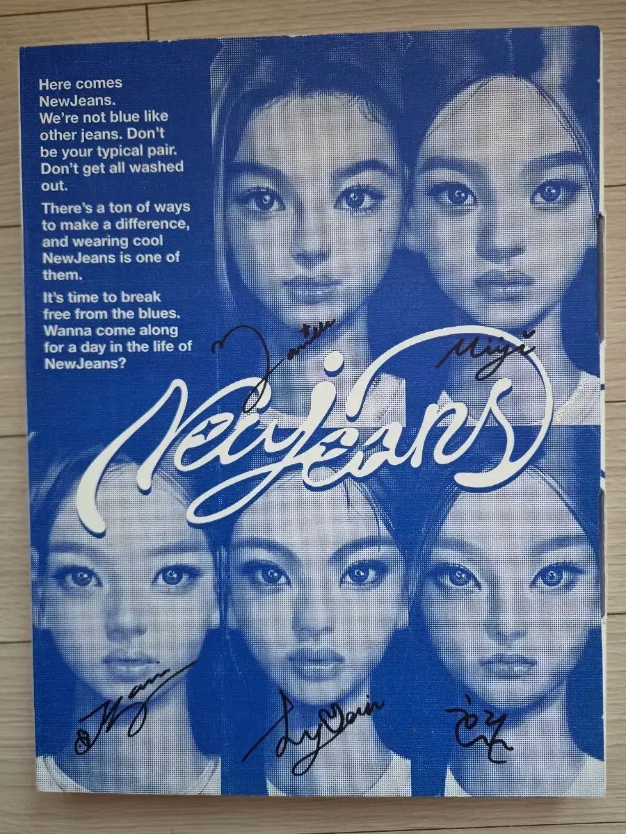 NewJeans ブルーブック 親筆サイン入り 団体 集合 álbum トレカ〇
