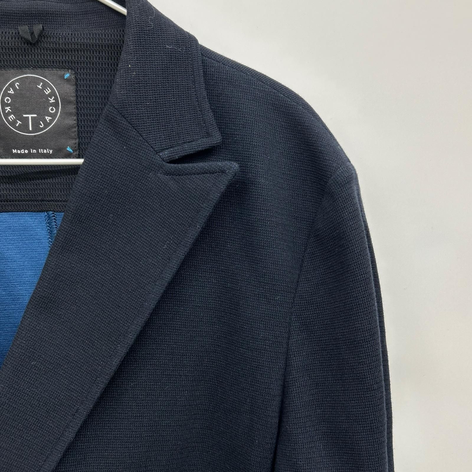 新品 T-JACKET(ティージャケット) テーラードジャケット T-JACKET ティージャケット ネイビー コットン テーラードジャケット