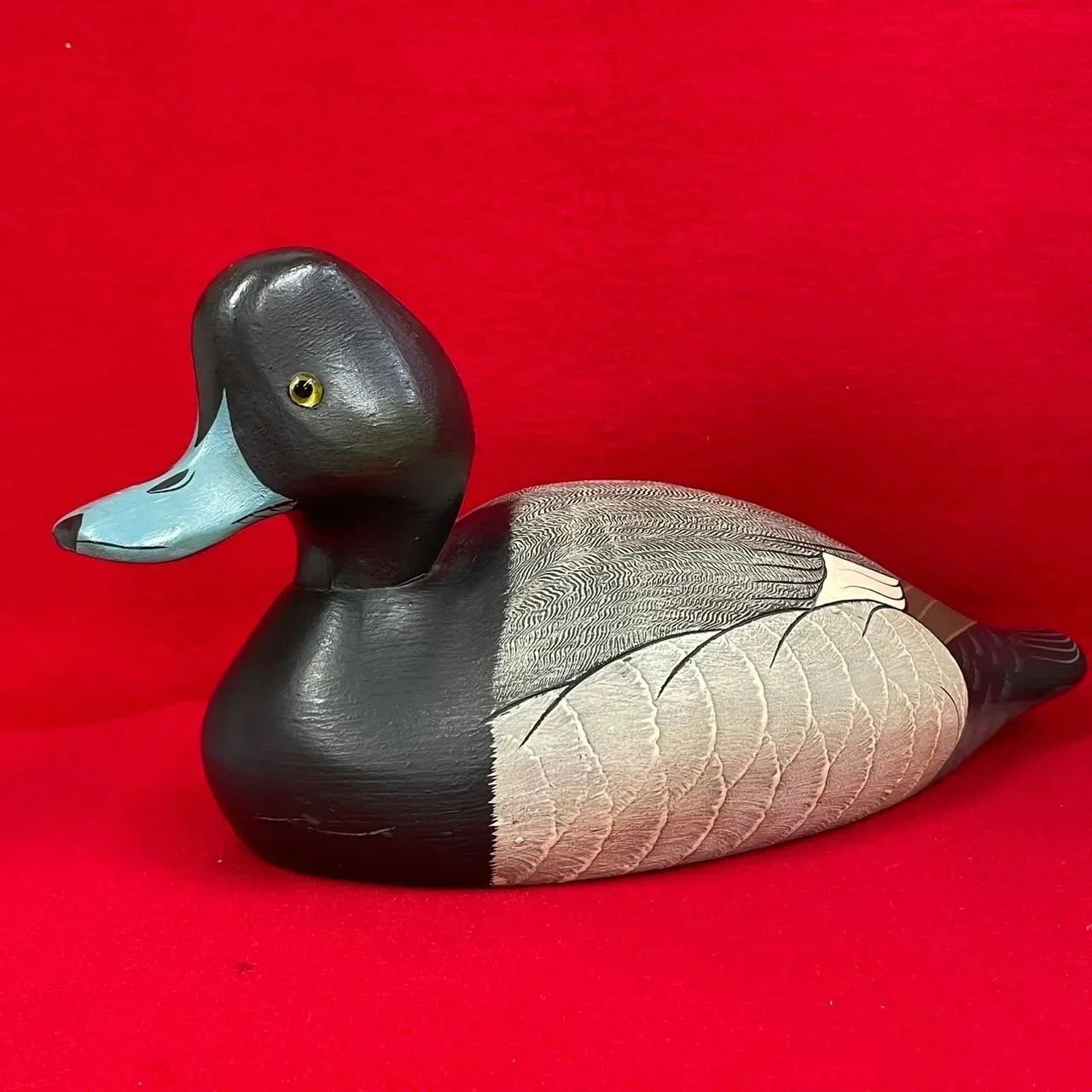ワイルドフォーラー ブロードビル 木製 鴨デコイ ガラス目 1970～1980