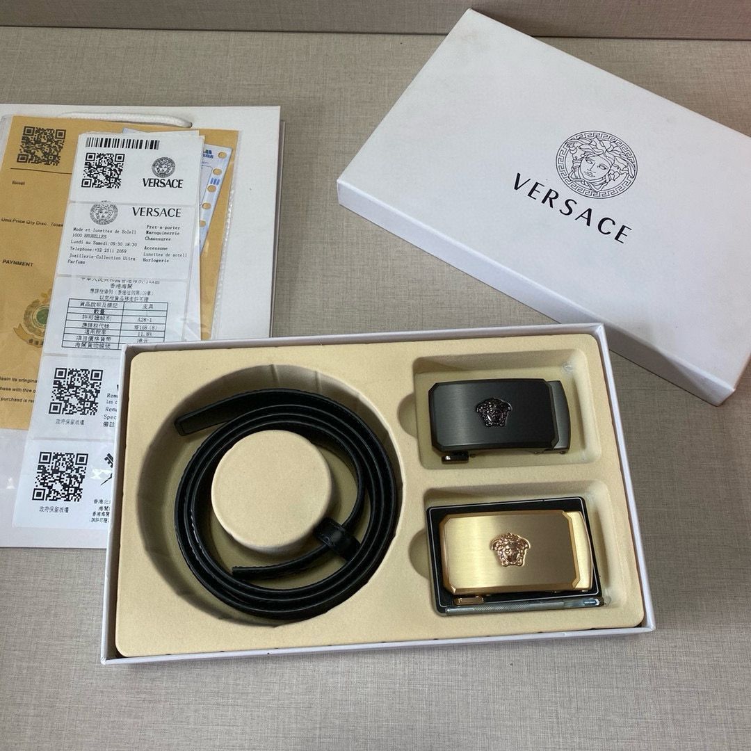 本日特価] ヴェルサーチ Versace 高級レザー ベルト＆バッグ スーパー