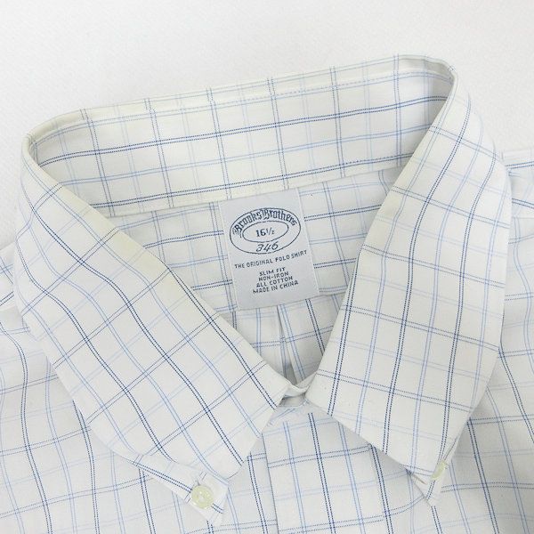 d□ブルックスブラザーズ/BROOKS BROTHERS 346 チェック柄 半袖BD