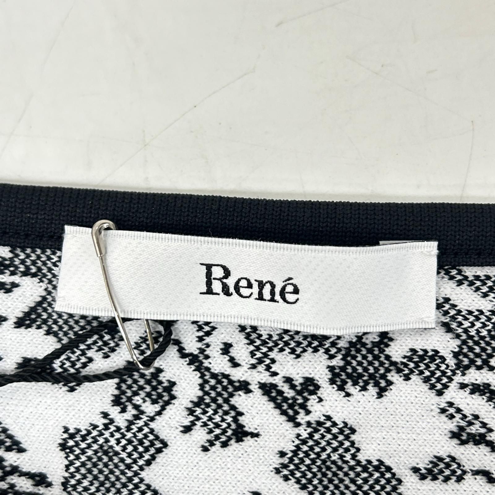 Rene ルネ 24年 6422130 ブラック 総柄 ニットキャミワンピース 花柄