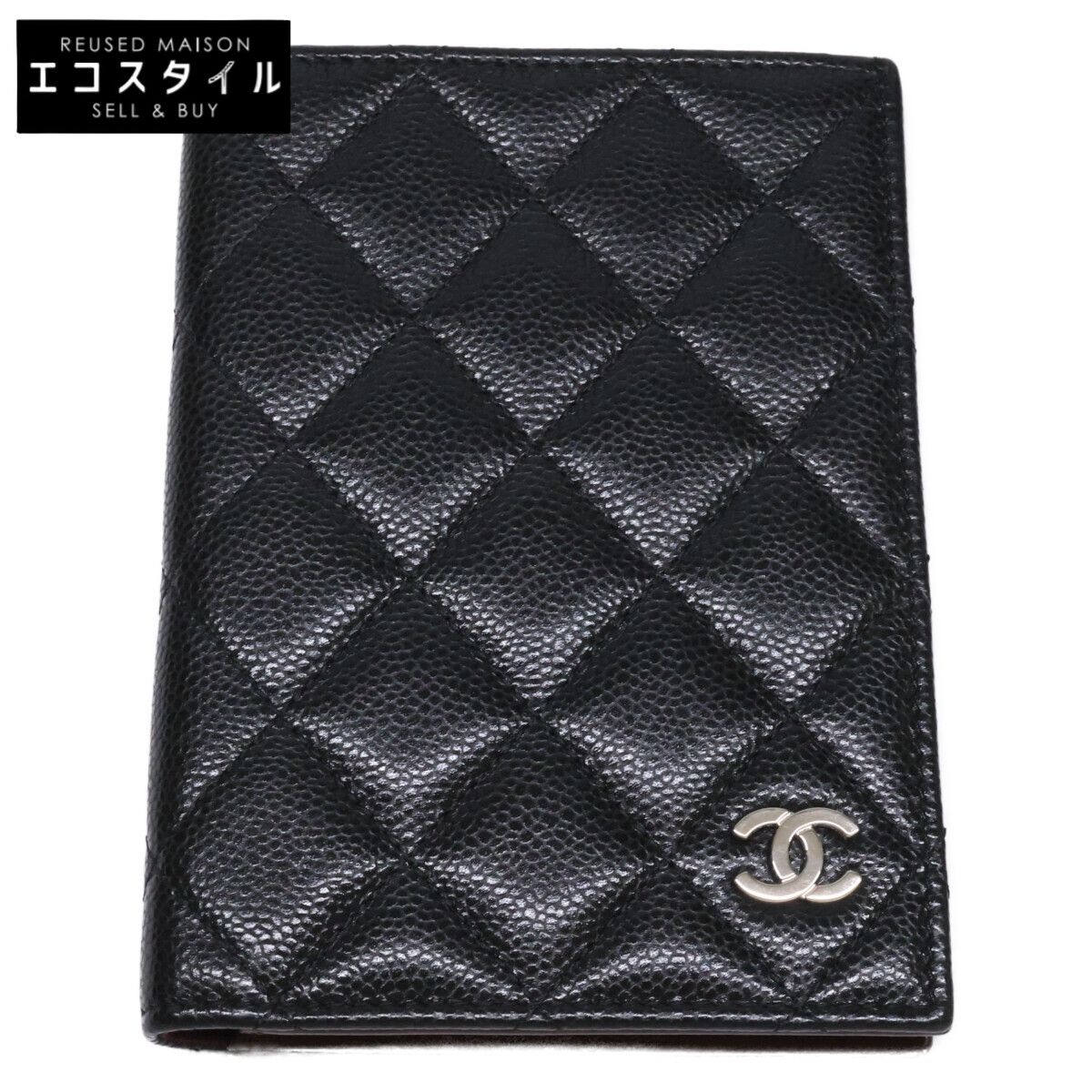 CHANEL　シャネル　【美品】30番台 ココマーク キャビアスキン パスポートケース 52,734円