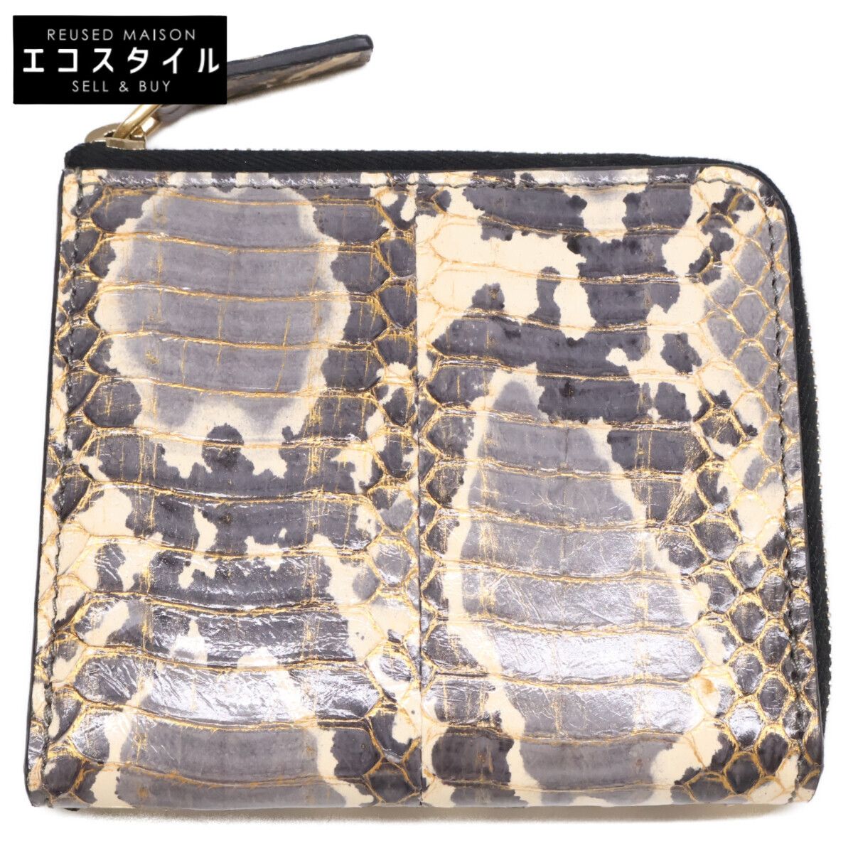 ALEXANDER McQUEEN　アレキサンダーマックイーン　298883 パイソン L字ファスナー